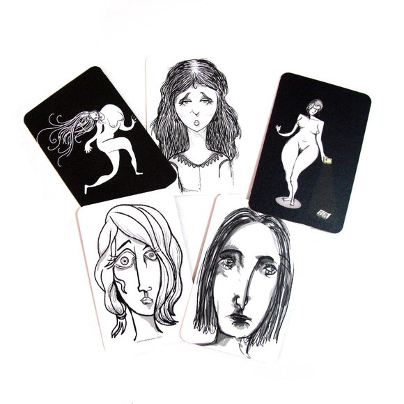 Drawings & Illustrations set of (5) cards design by artist Javier Martin… - Picture 1 of 6